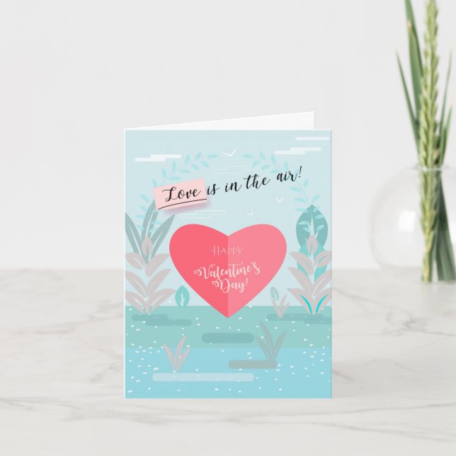 Happy Valentine's Day "Love is in the Air!" Holiday Card (Front)