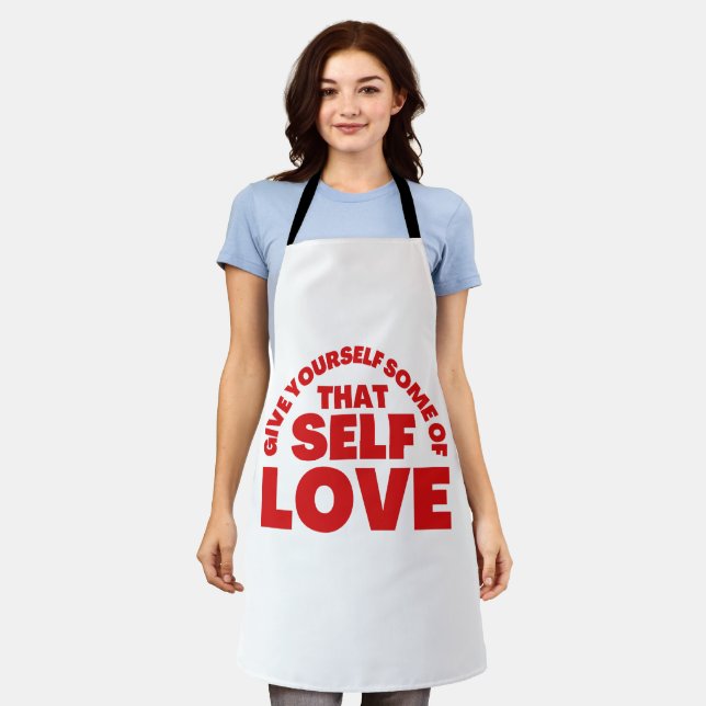 Happy Valentine's Day -Love Is The Key Happiness   Apron (Worn)