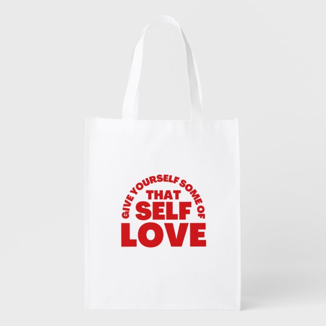 Happy Valentine's Day -Love Is The Key Happiness  Grocery Bag (Front)