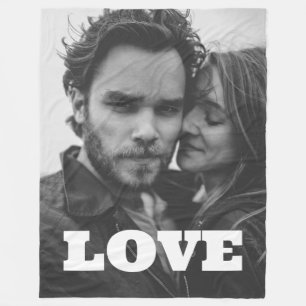 Happy Valentine's Day Love Photo Boyfriend Fleece Blanket