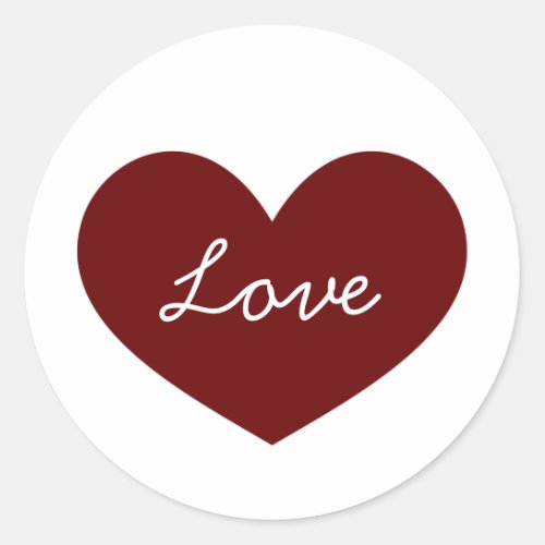 Happy Valentines Day Love Red Heart Classic Round Sticker