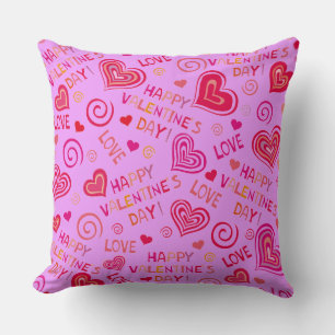 Happy Valentines Day Love Throw Pillow