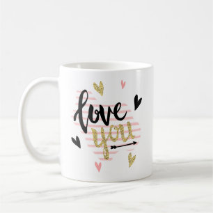 Happy Valentines Day Love You Modern Cute Gift Coffee Mug