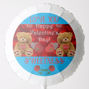 Happy Valentine's Day Love You Roses Heart Balloon