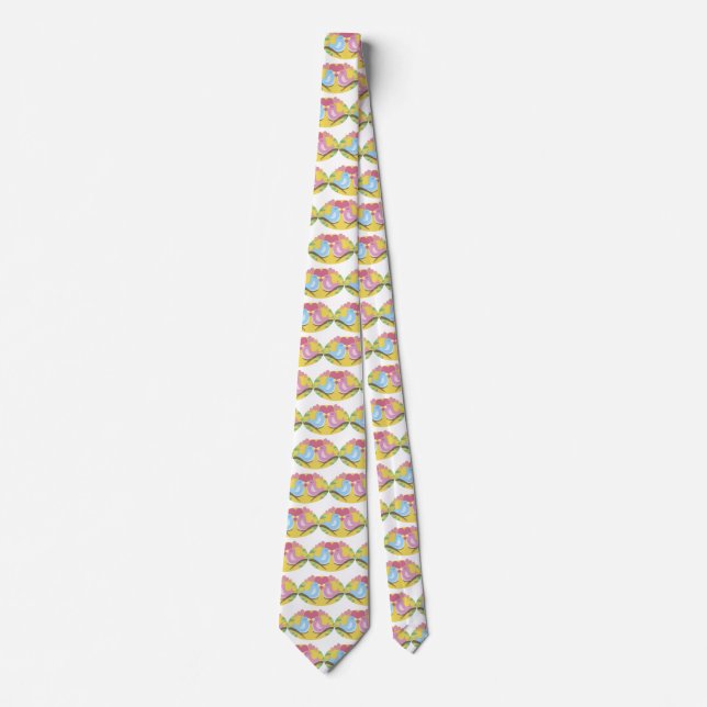 Happy Valentine's Day Lovebirds Neck Tie (Front)