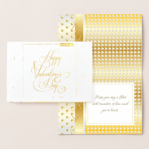 Happy Valentines Day Lovely Elegant classic Foil Card