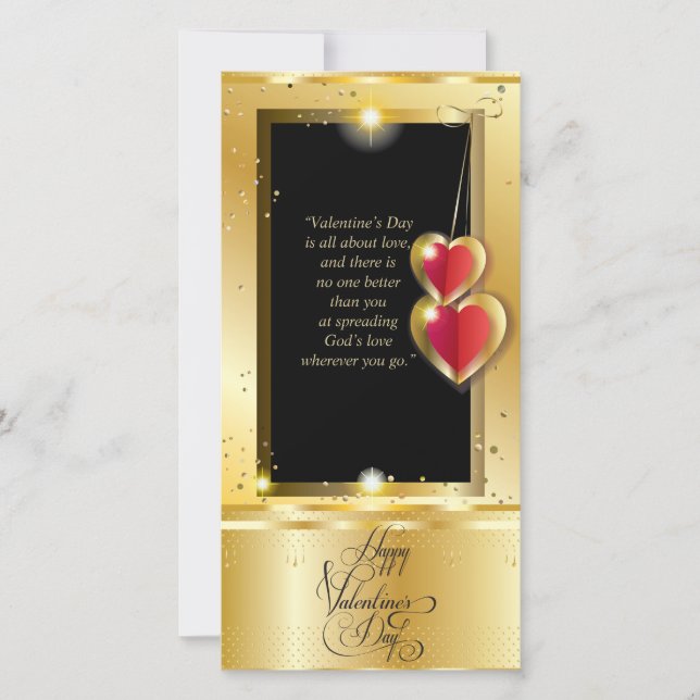 Happy Valentine's Day Lovely Elegant Classic Holiday Card (Front)