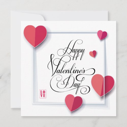 Happy Valentines Day Lovely Elegant Greeting Holiday Card