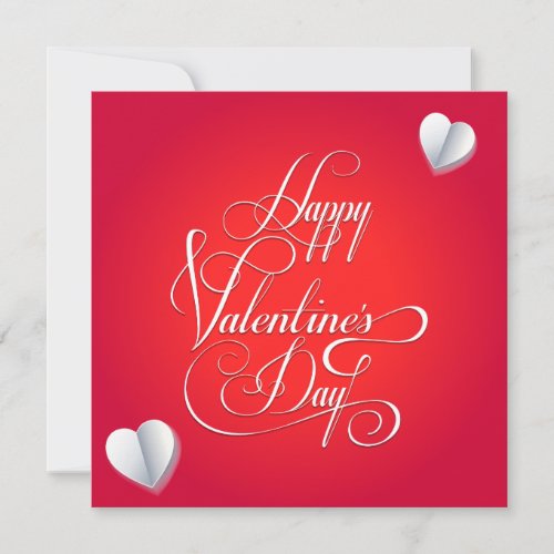 Happy Valentines Day Lovely Elegant Greeting Holiday Card