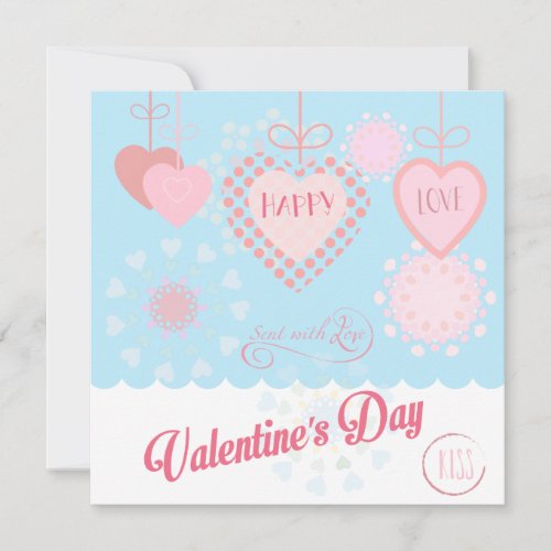 Happy Valentines Day Lovely Elegant Greeting Holiday Card