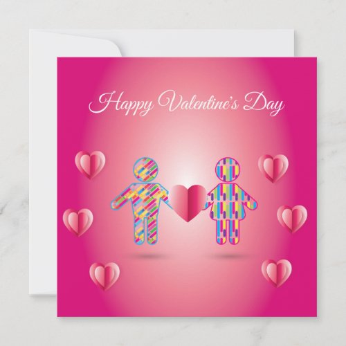 Happy Valentines Day Lovely Elegant Greeting Holiday Card