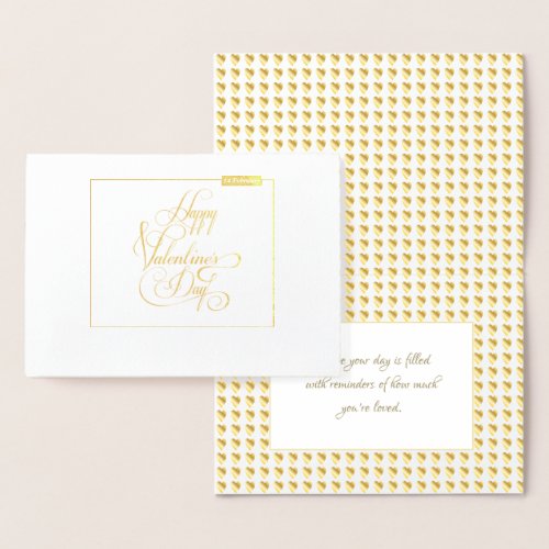 Happy Valentines Day Lovely Elegant Luxury Gold Foil Card