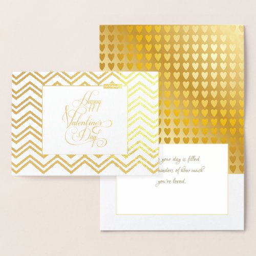 Happy Valentines Day Lovely Elegant Luxury Gold Foil Card