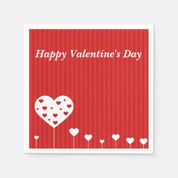 Happy Valentine's Day Lovely Hearts Napkins by SorayaShanCollection at Zazzle