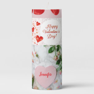 Happy Valentine's Day Lover's Pillar Candle