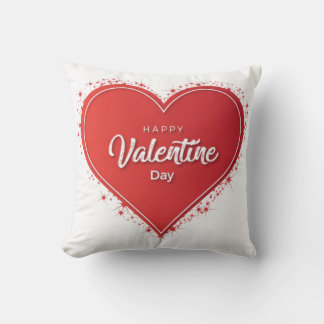 Happy Valentine's Day Lovey Design Throw Pillow