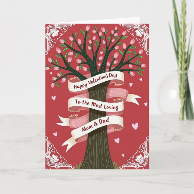 Happy Valentines Day Loving Mom Dad Card (Front)