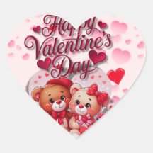 Happy Valentine's Day Loving Teddy Bear Couple