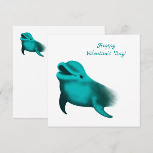 Happy Valentine's Day - Lucky Dolphin Holiday Card