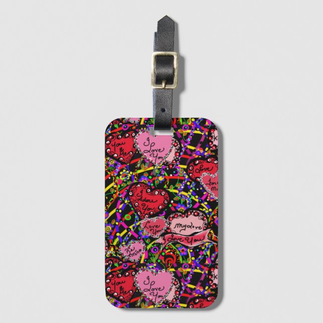 Happy Valentine's Day Luggage Tag (Front Vertical)