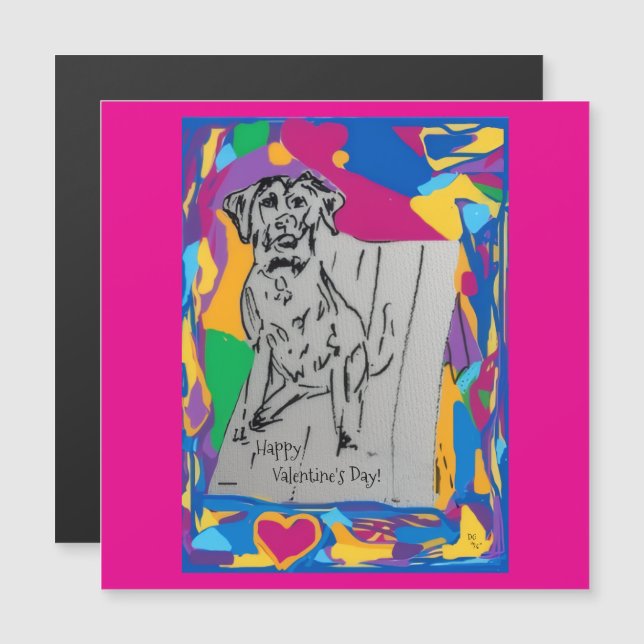 Happy Valentine's Day Magnetic Card (Front/Back)