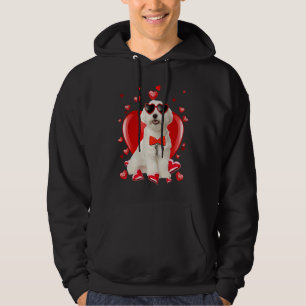 Happy Valentines Day Maltese   Dog  V Day Hoodie