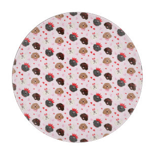 Happy Valentines Day Maltipoo Dogs Cutting Board