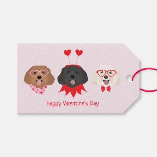 Happy Valentines Day Maltipoo Dogs Gift Tags