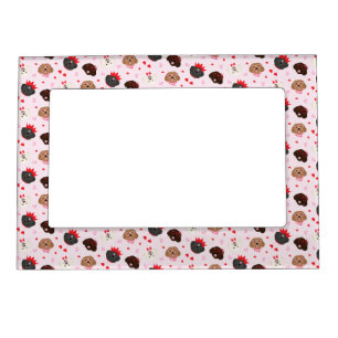 Happy Valentines Day Maltipoo Dogs Magnetic Frame
