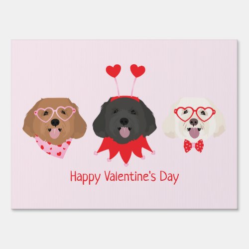 Happy Valentines Day Maltipoo Dogs Sign