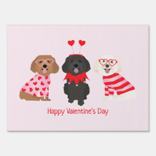 Happy Valentines Day Maltipoo Dogs Sign