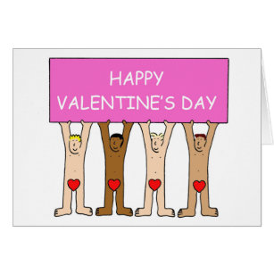Happy Valentine's Day Men Wearing Hearts