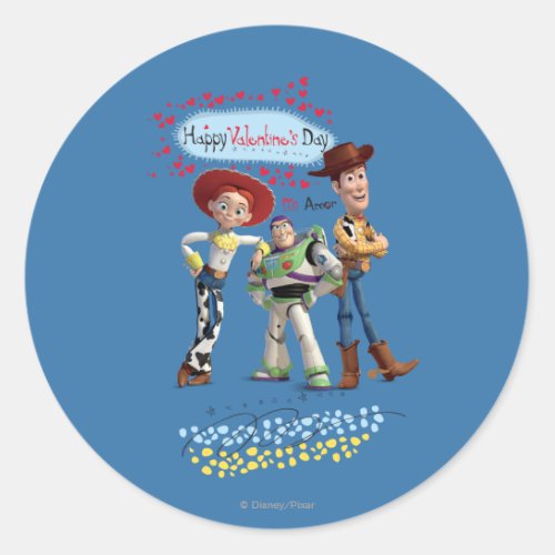 Happy Valentines Day Mi Amor Classic Round Sticker