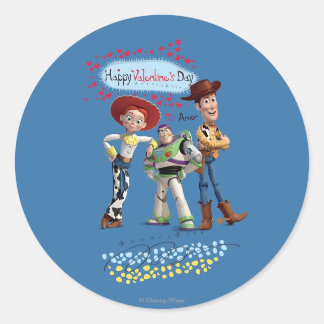 Happy Valentine's Day, Mi Amor Classic Round Sticker (Front)