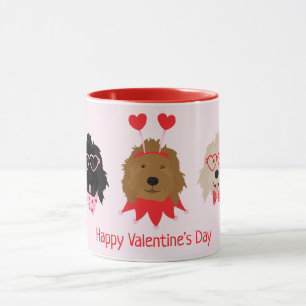 Happy Valentines Day Mini Goldendoodle Dogs Mug
