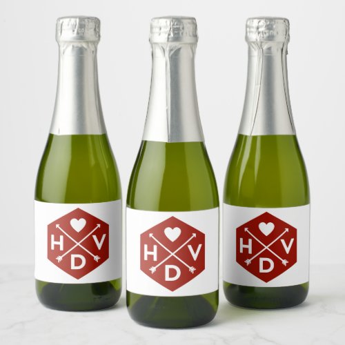 Happy Valentines Day Mini Sparkling Wine Label Se