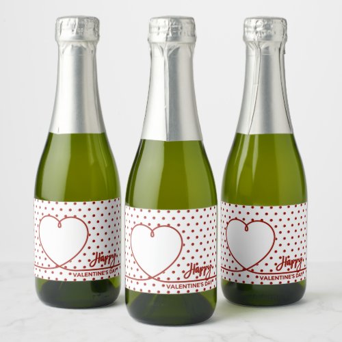 Happy Valentines Day Mini Sparkling Wine Label Se