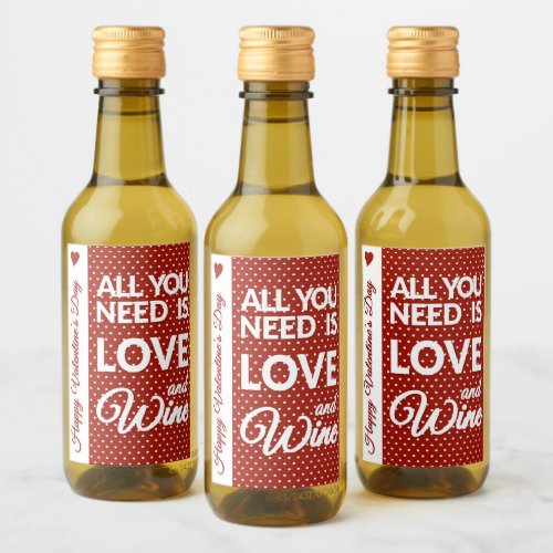 Happy Valentines Day Mini Wine Label Set