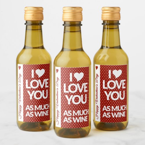 Happy Valentines Day Mini Wine Label Set
