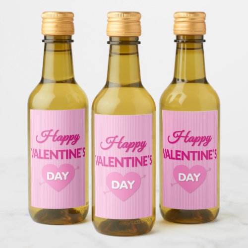 Happy Valentines Day Mini Wine Label Set