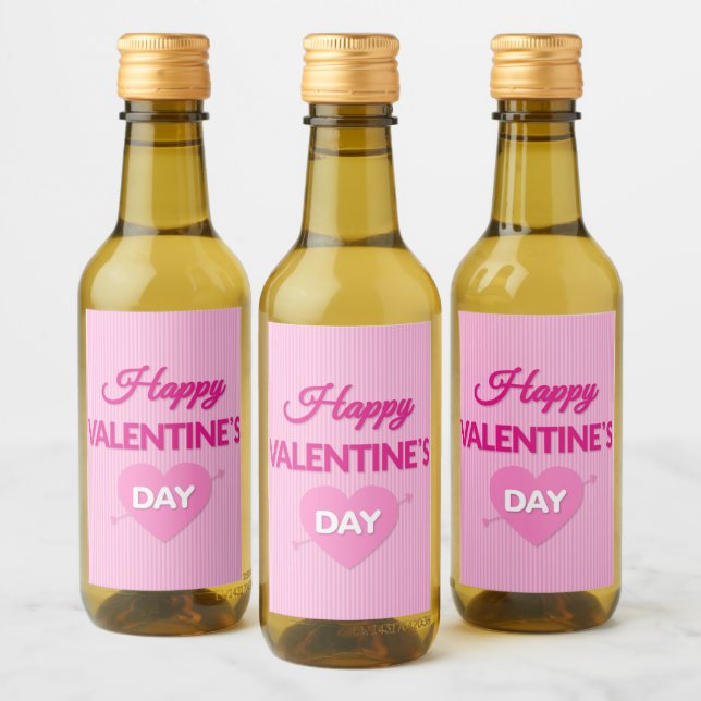 Happy Valentine's Day Mini Wine Label Set (Bottles)