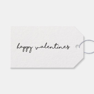 Happy Valentines Day. Minimal Script & Simple Love Gift Tags