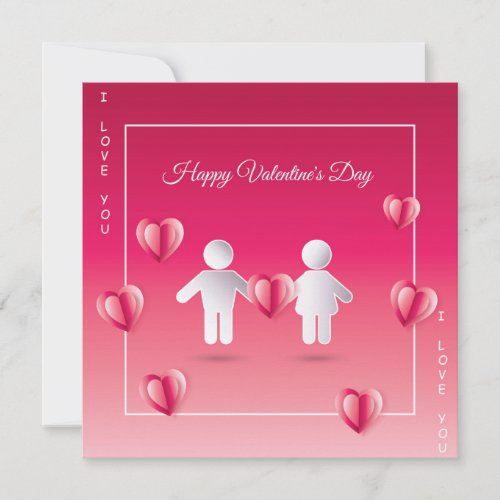 Happy Valentines Day Modern Design Greeting Holiday Card