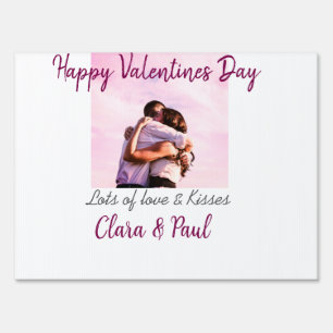 Happy Valentines day modern kisses love add name p Sign