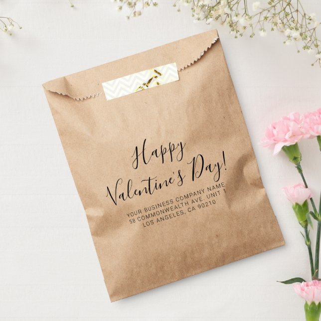 Happy Valentine's Day modern script custom address Favor Bag (Sealed)