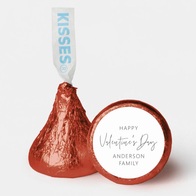 Happy Valentine's Day Modern Simple Elegant Chic Hershey®'s Kisses® (Front)