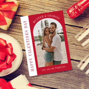 Happy Valentines day modern simple romantic photo Holiday Card