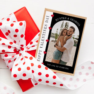 Happy Valentines day modern stylish romantic photo Holiday Card