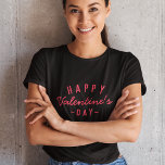 Happy Valentine's Day | Modern Trendy Stylish Red T-Shirt<br><div class="desc">Simple,  stylish "Happy Valentine's Day" custom quote art women's t-shirt in modern minimalist typography in red. The perfect seasonal accessory or a cute gift for the one you love!</div>