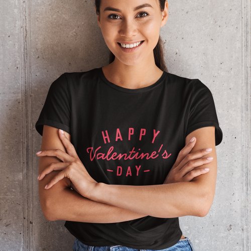 Happy Valentines Day  Modern Trendy Stylish Red T_Shirt